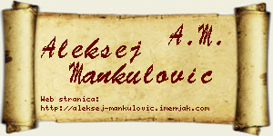 Aleksej Mankulović vizit kartica